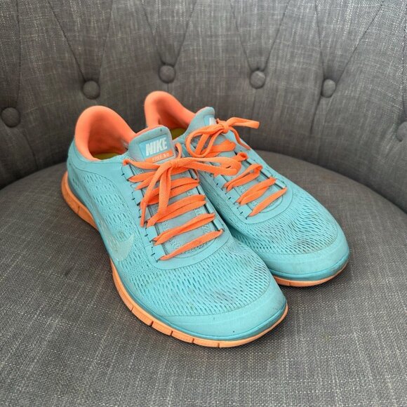 Nike Shoes - Nike Free 3.0 Sneakers Womens Sz 9.5 Teal Orange Athletic Running Shoes
